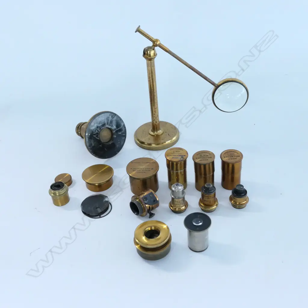 W.WATSON & SONS 313 HIGH HOLBORN, LONDON No.4771, MONOCULAR COMPOUND MICROSCOPE w  CONDENSER & IRIS DIAPHRAGM. MAHOG BOX Image 1++